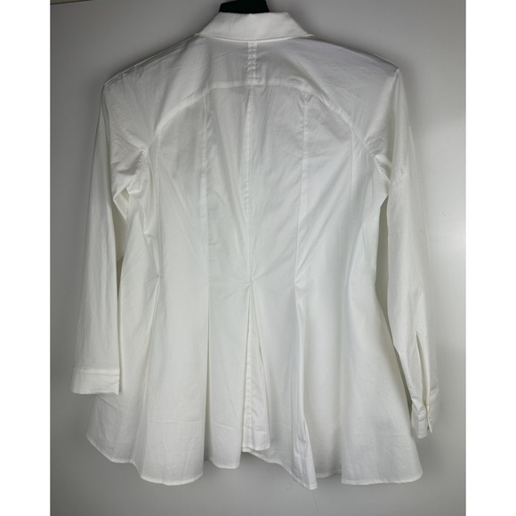 Stella Carakasi Showstopper Shirt White Button up Tunic Blouse Pleated Pocket XS - Picture 14 of 16